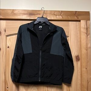 Like New Boy’s Russell Athletic Black Gray Windbreaker Jacket Large 10-12